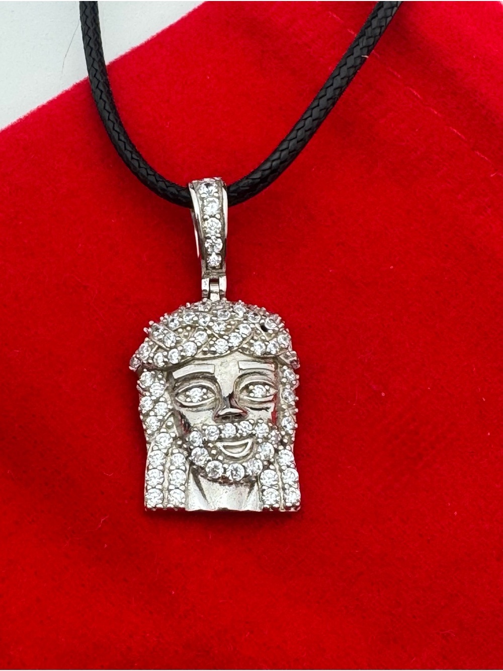 Dainty sterling silver Jesus pendant